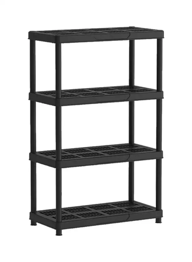 Cosmoplast 4-Tiers Shelving Storage Rack Black