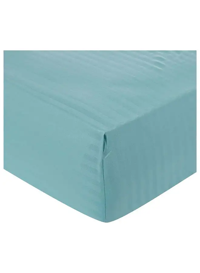 Hotel Collection HOTEL COLLECTION Stripe TEAL BLUE King Size Fitted Sheet 180 x 200 cm with 2 Pillow Cases