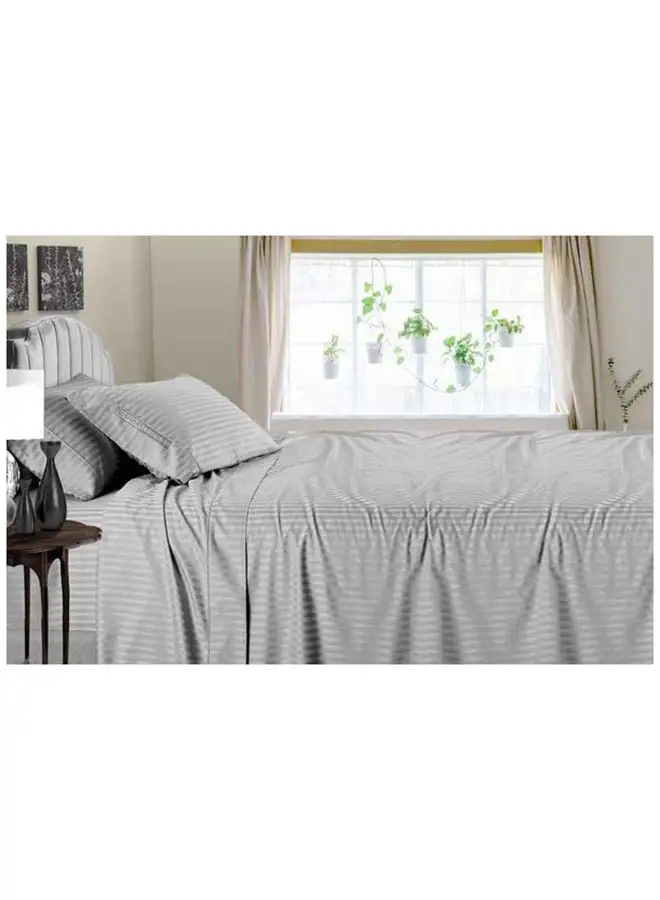 Hotel Collection HOTEL COLLECTION Light Grey Double Flat Sheet with 2 Pillow Cases 220x240 cm