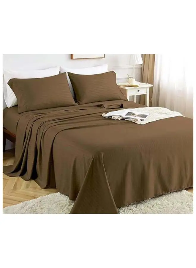 Hotel Collection HOTEL COLLECTION Coffee Brown Super King Flat Sheet with 2bPillow Cases 260x280 cm