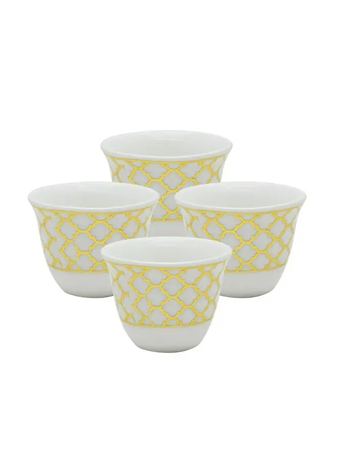 PEARL Pearl Ceramic Cawa Cup, P00003, 4 Pcs Set - Style 1, 90Ml