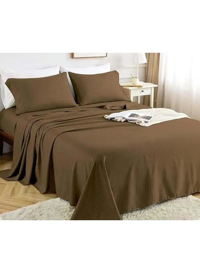 Hotel Collection HOTEL COLLECTION Coffee Brown  Double Flat Sheet with 2 Pillow Cases 220x240 cm