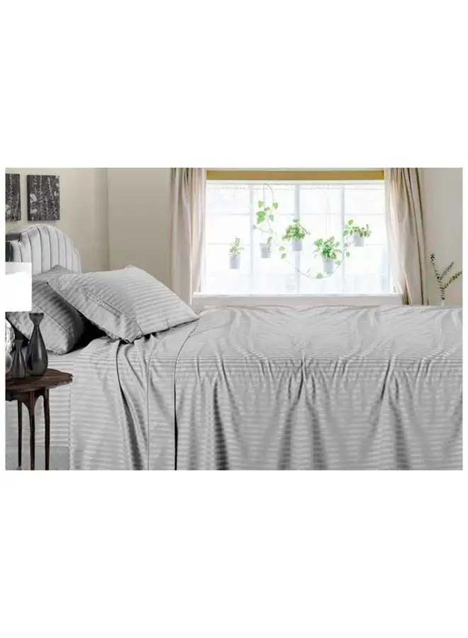 Hotel Collection HOTEL COLLECTION Light Grey Super King Flat Sheet with 2bPillow Cases 260x280 cm