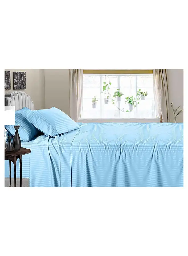 Hotel Collection Hotel Collection Sky Blue Double Flat Sheet with 2 Pillow Cases 220x280 cm