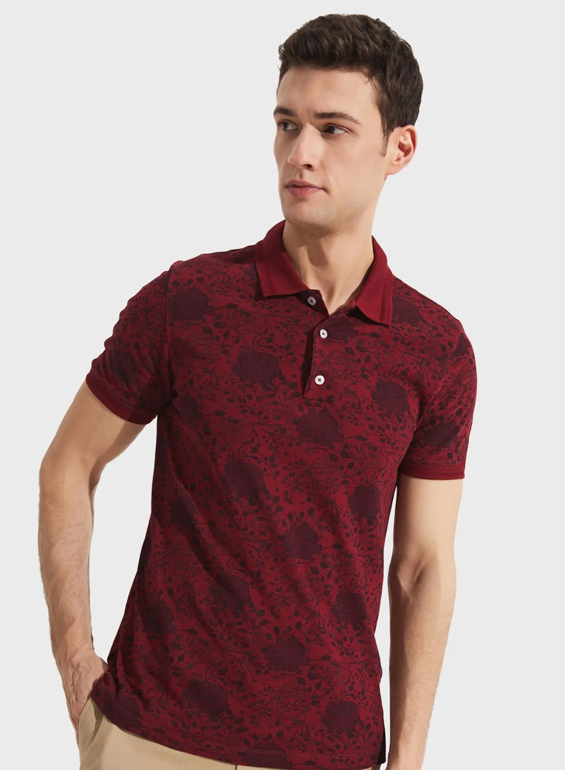 JUNE Patterned Slim Fit Polo