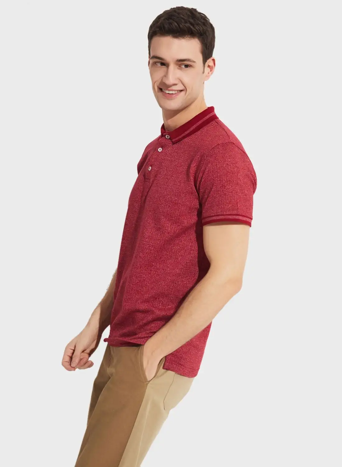 JUNE Textured Regular Fit Polo