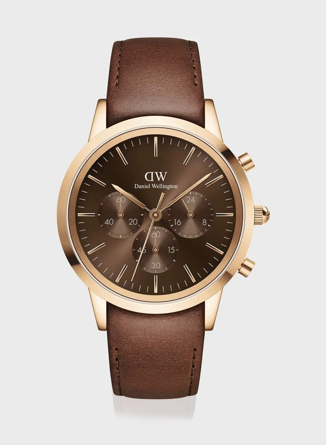 DANIEL WELLINGTON Iconic Leather Strap Analog Watch