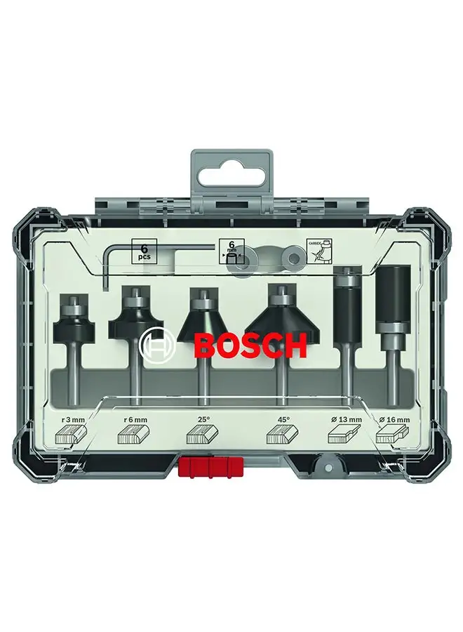 BOSCH Bosch Router Bit Set 6 pcs Trim&Edging 6m, for hand held routers, plam routers | Model: 2607017468