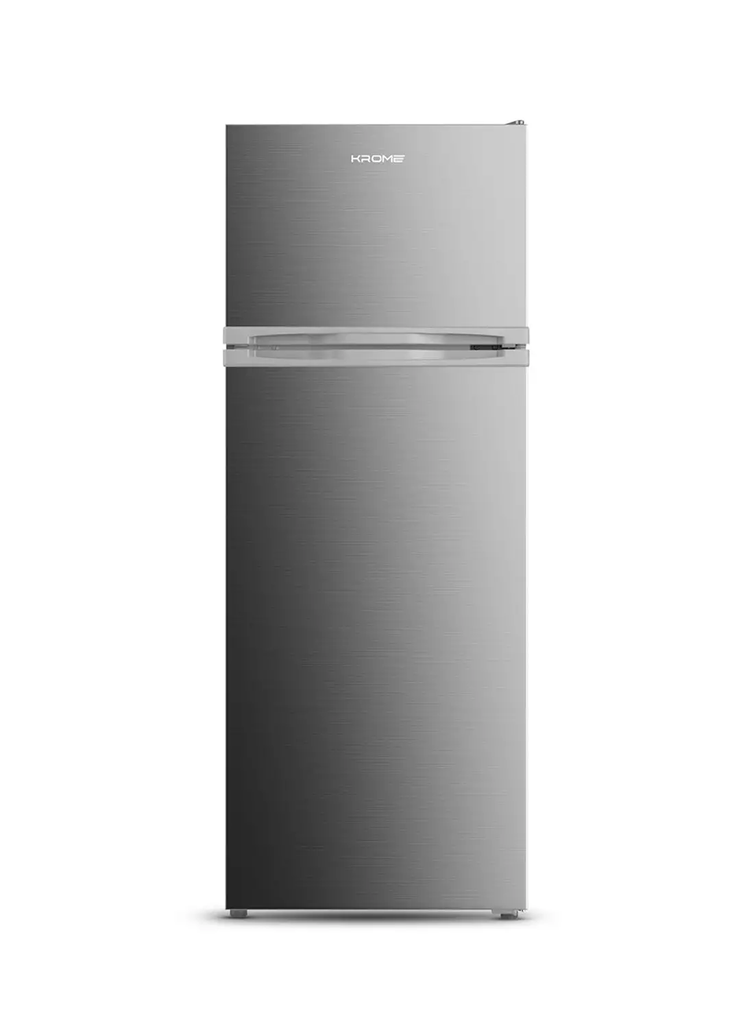 Krome 270L Gross, Double Door Top Mounted Refrigerator With Uniform Air Flow System, De Frost, Powerfull Cooling, Energy Efficient, Adjustable Storage Sloutions KR-RDC 270IH Inox