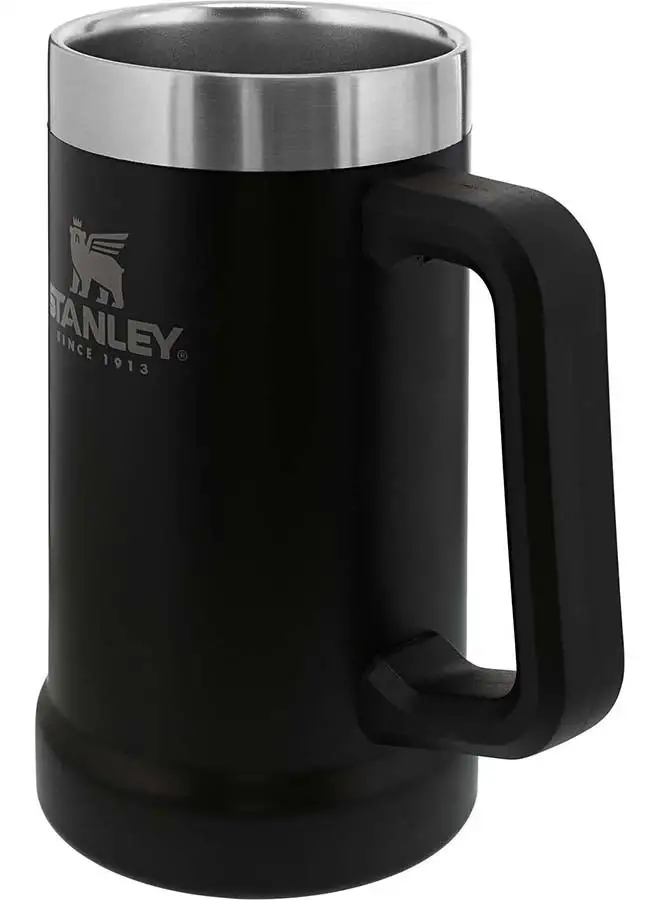 Stanley Adventure Vacuum Stein 0.7L / 24oz Matte Black  –  Keeps Beer Cold for 7 hours | Stainless Steel Beer Stein with Handle | Vintage Beer Stein | Dishwasher Safe | Lifetime Warranty