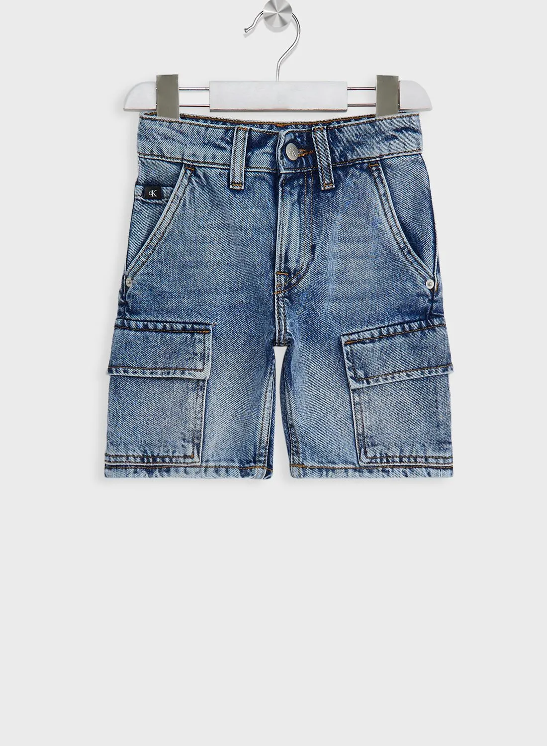 Calvin Klein Jeans Kids Mid Wash Denim Shorts