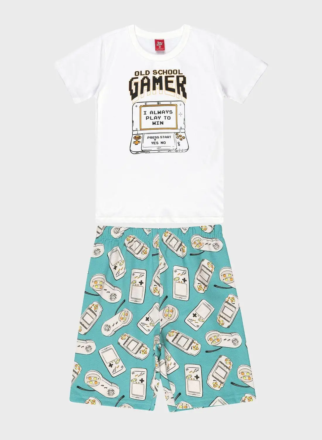 Bee Loop Kids Gamer Print T-Shirt & Shorts Set