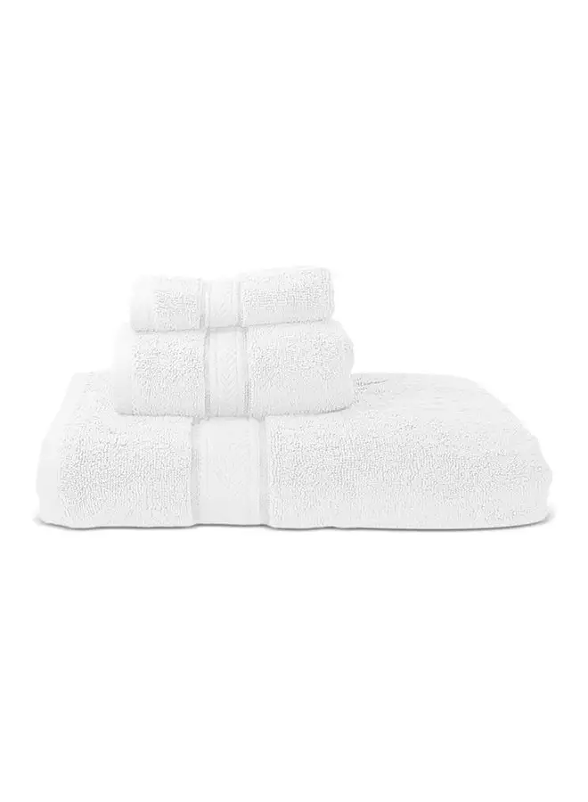 Hotel Linen Klub Hotel Linen Klub LUXURY PACK of 3  Antimicrobial  Bathroom Towel Set 100% Cotton 650 GSM Terry Dobby Border Ring Spun Super Soft Quick Dry Highly Absorbent-Bath Towel Hand Towel and Face Towel White