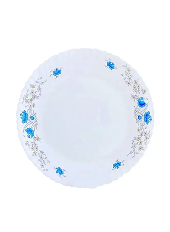 Royalford Dinner Plate White/Blue 9.5inch