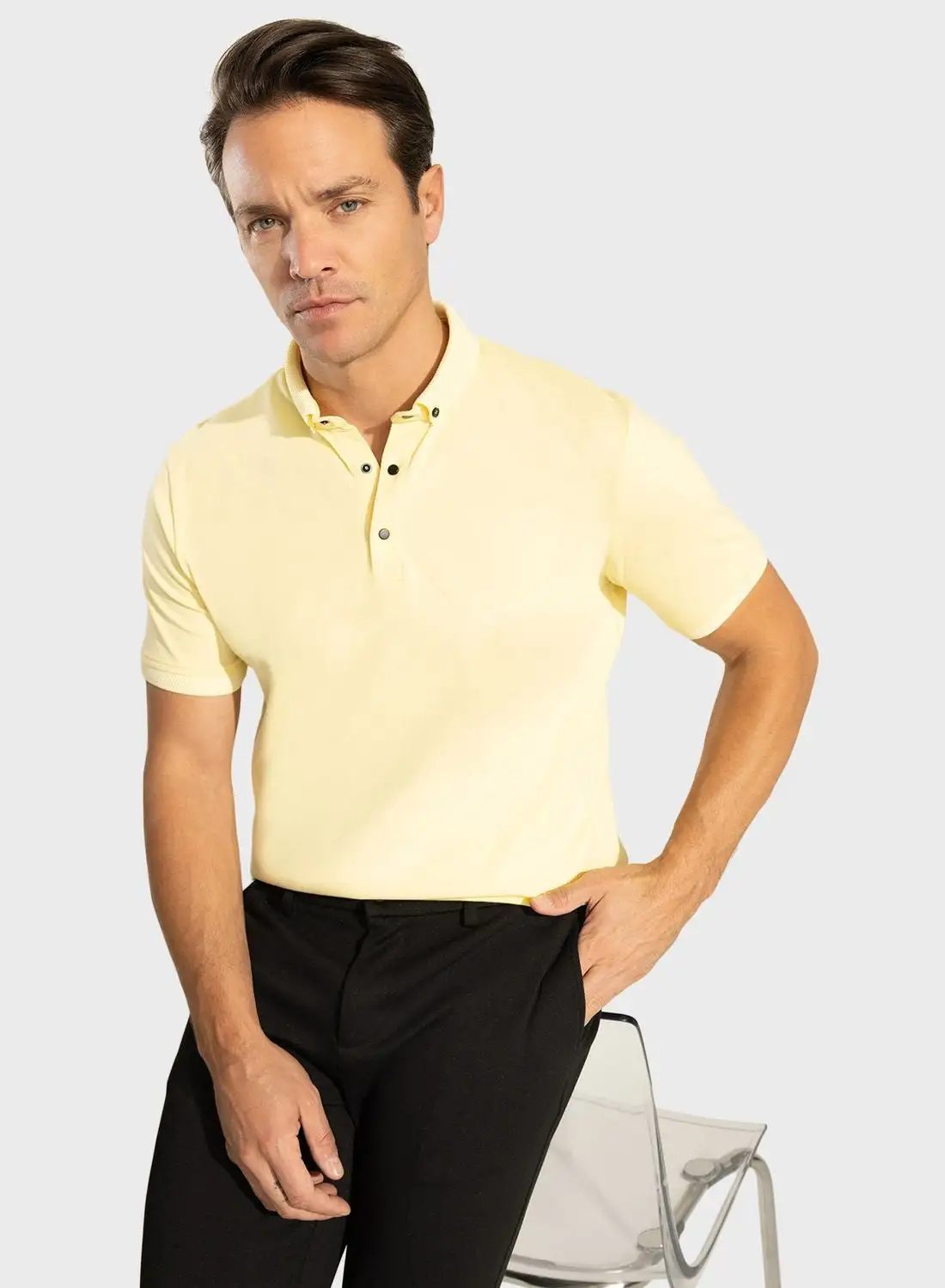 DeFacto Slim Fit Polo Neck Short Sleeve T-Shirt