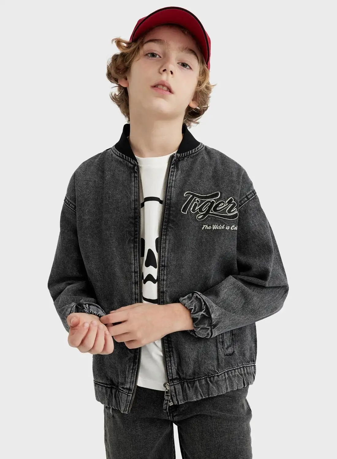 DeFacto Boy College Collar Bomber Jean Jacket