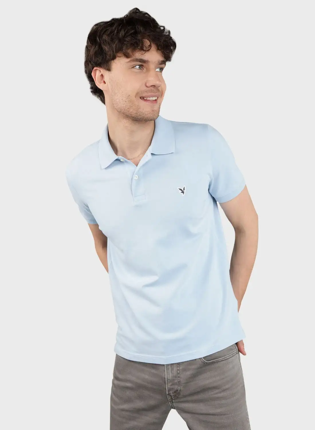 American Eagle Logo Slim Fit Polo