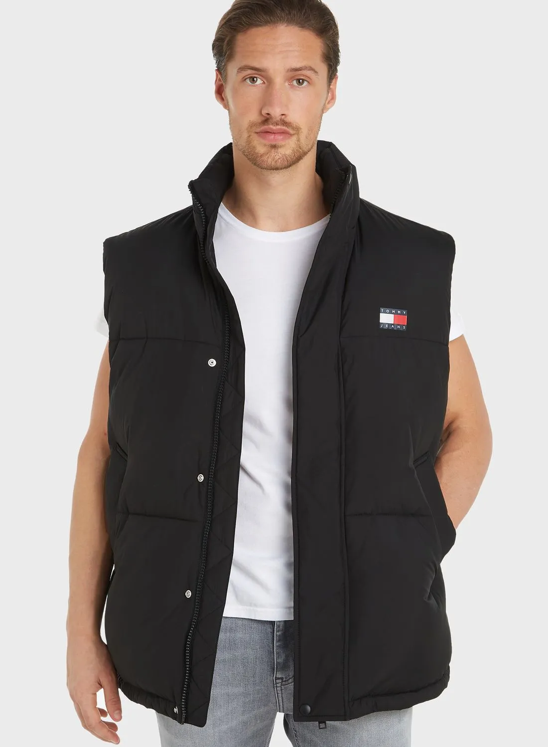 TOMMY JEANS Logo Puffer Vest Jacket