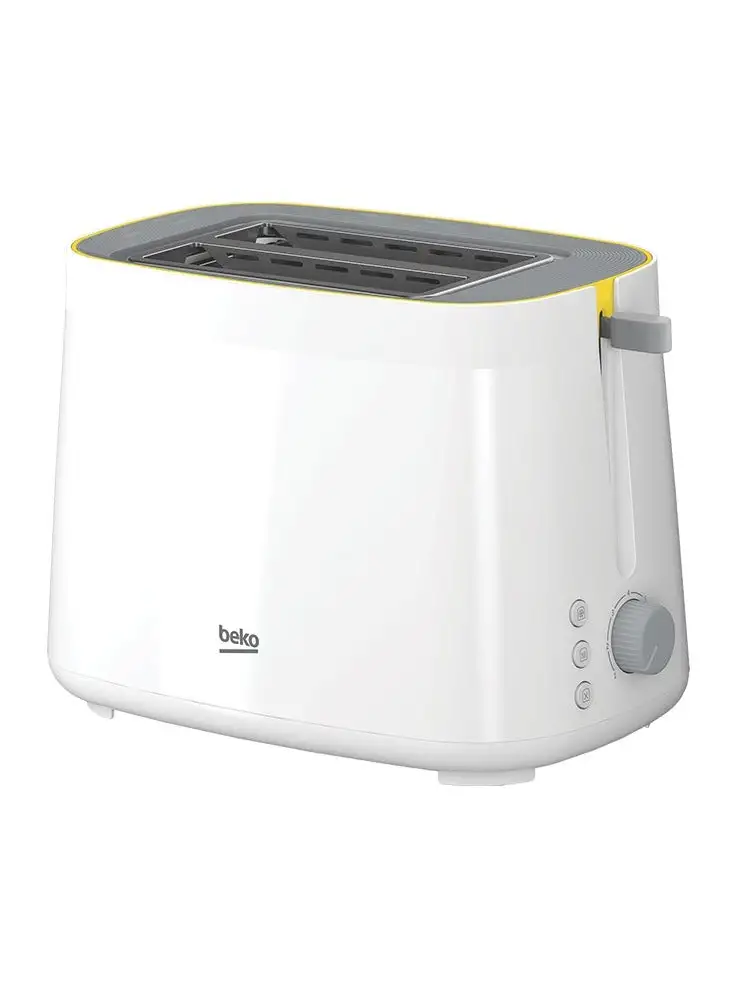 Beko 2 Slice Toaster, High lift function, Retractable crumb tray, 6 browning levels, Defrost Function 800 W TAM4220W White Creamy Color