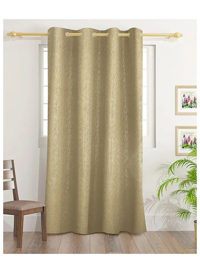 White Rose Texture Emboss Blackout Curtains With Groomets - Polyester- Texture Design -Single Window Curtain- Sound, Sunlight And Heat Insulation- 240X140Cm -  Cream