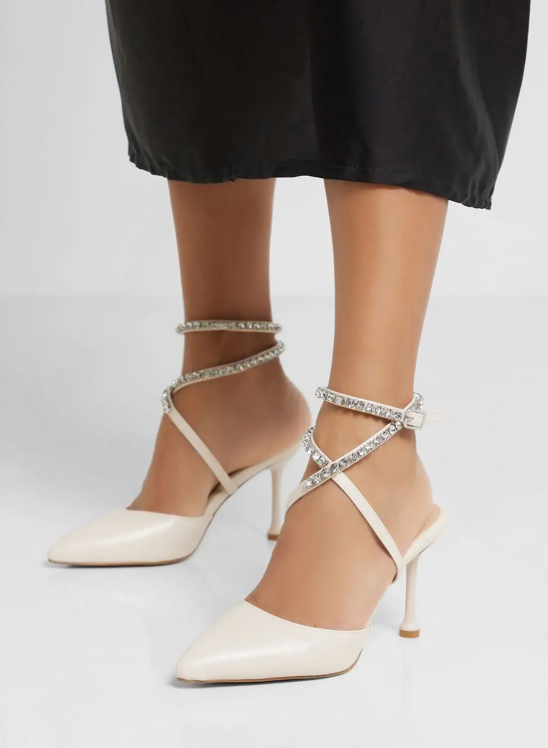 Ella Limited Edition Diamante Cross Over Strap Pump