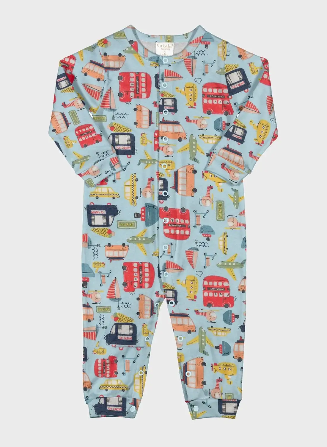 Up Baby Infant Vehicles Print Jumpsuit