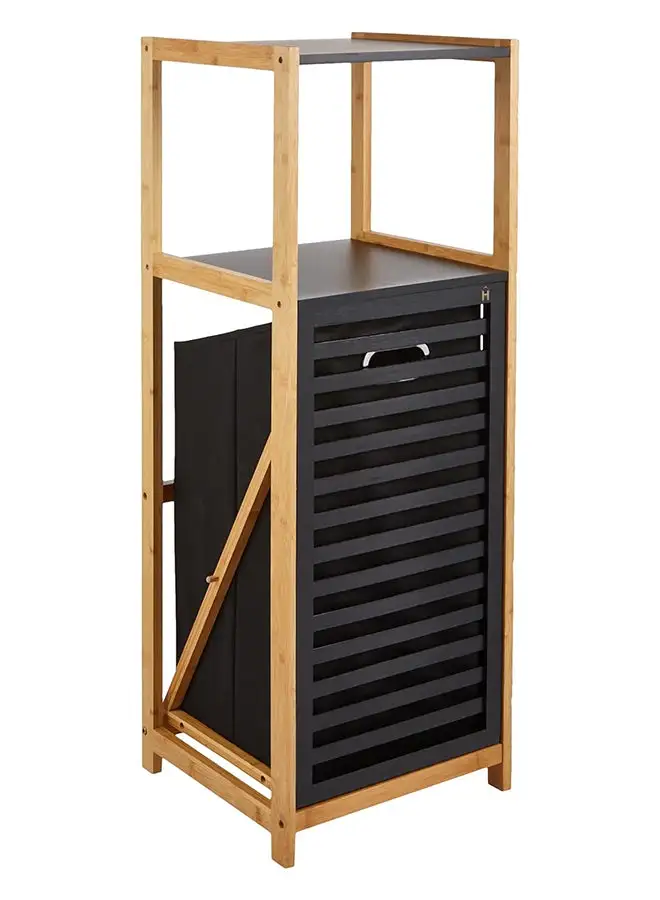 Home Pro Home Pro Bamboo Shelf Organizer with Black Box Laundry Hamper