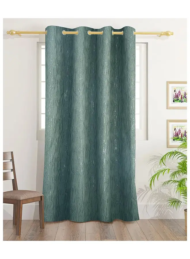 White Rose Evelyn Blackout Foil Curtains With Groomets - Polyester- Evelyn Design -Single Window Curtain- Sound, Sunlight And Heat Insulation- 160X140Cm -  Grey