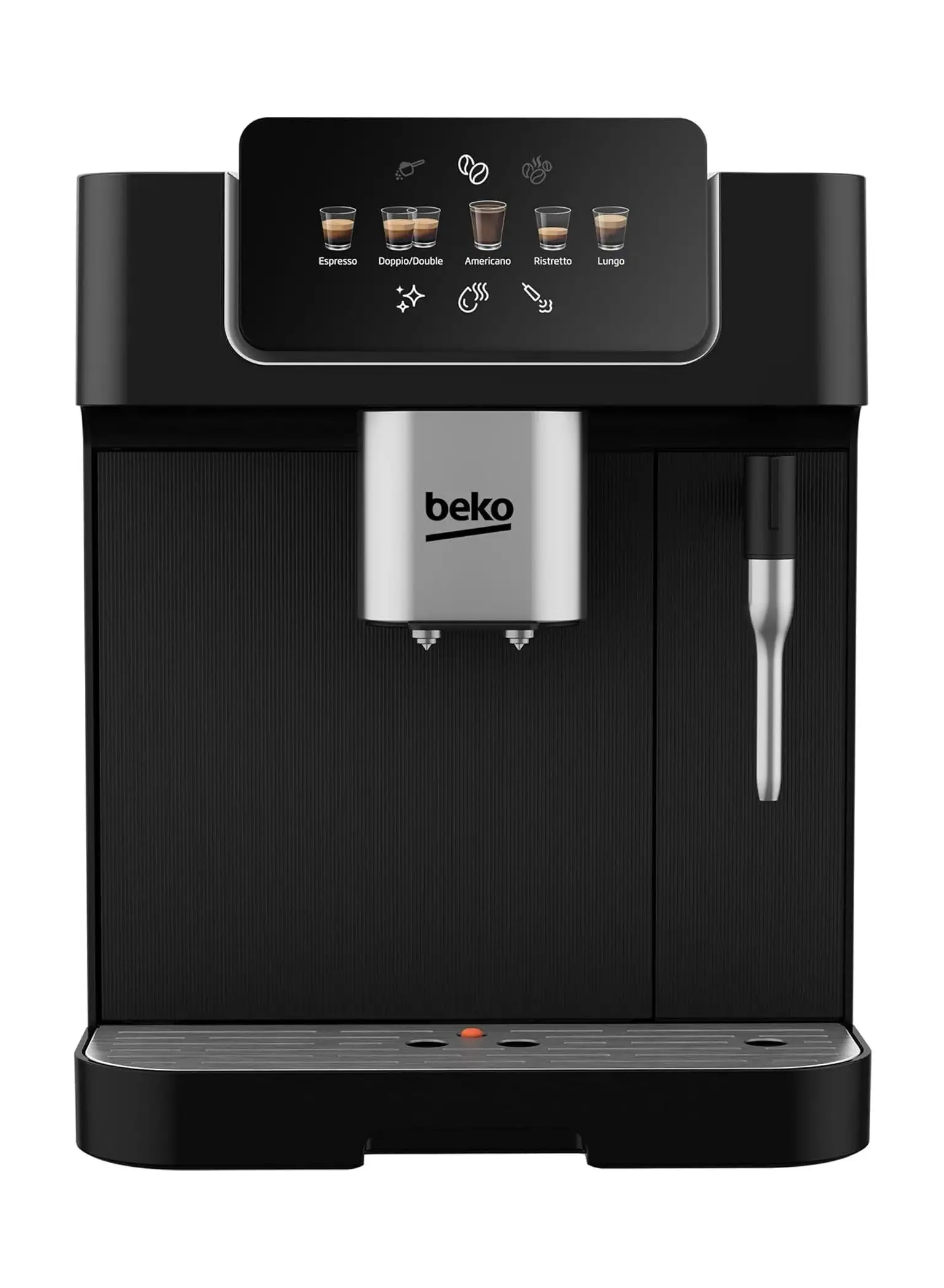 Beko Bean To Cup Espresso Coffee Machine, Water Tank Capacity, B 19 Bar Pressure, 1350W, 13 Griding Levels, Milk Frother, 5 Preset Coffee Options, LCD Display 2 L CEG7302B ‎Black