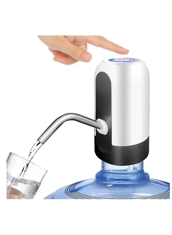 SKY-TOUCH 5 Gallon Water Bottle Pump, USB Charging Portable Electric Water Pump for 2-5 Gallon Jugs USB Charging Portable Water Dispenser for Office, Home, Camping, Kitchen and etc. White