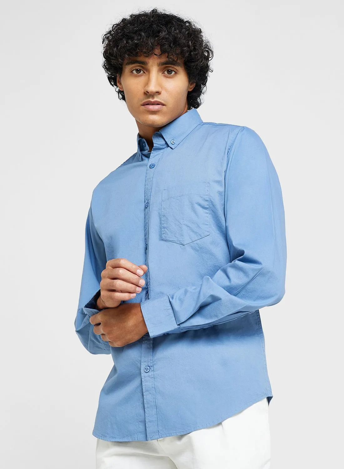 Seventy Five Pure Cotton Casual Double Pocket Shirt