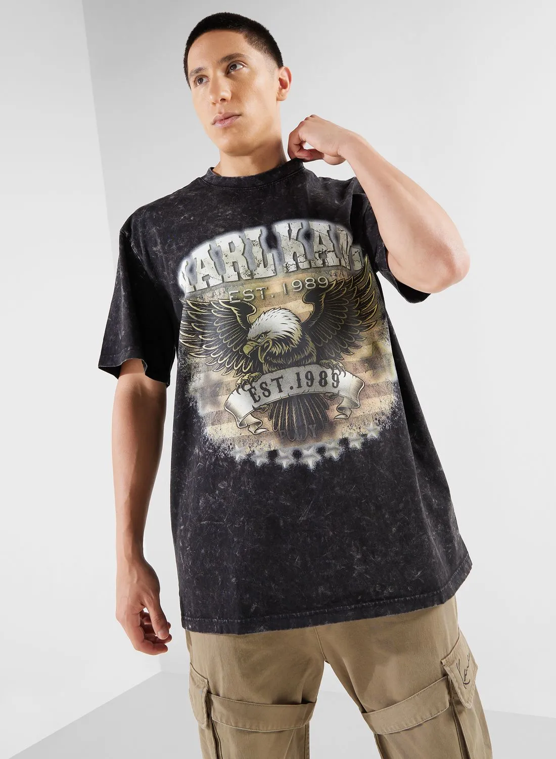 Karl Kani Small Signature Washed Eagle T-Shirt