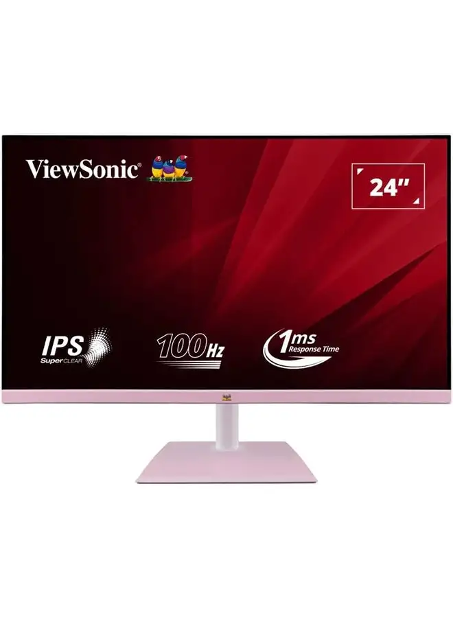 ViewSonic 24 inch FHD 100hz IPS Monitor with Fast 1ms Response Time VA2436-H-PN Pink