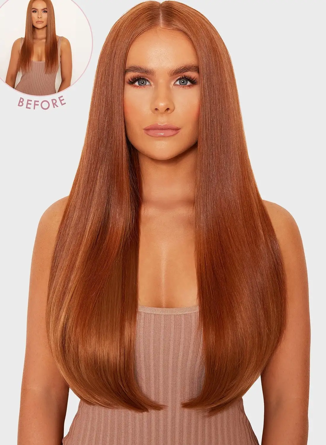 LullaBellz Super Thick 26/30 5 Piece Straight Clip In Hair Extensions - Mixed Auburn