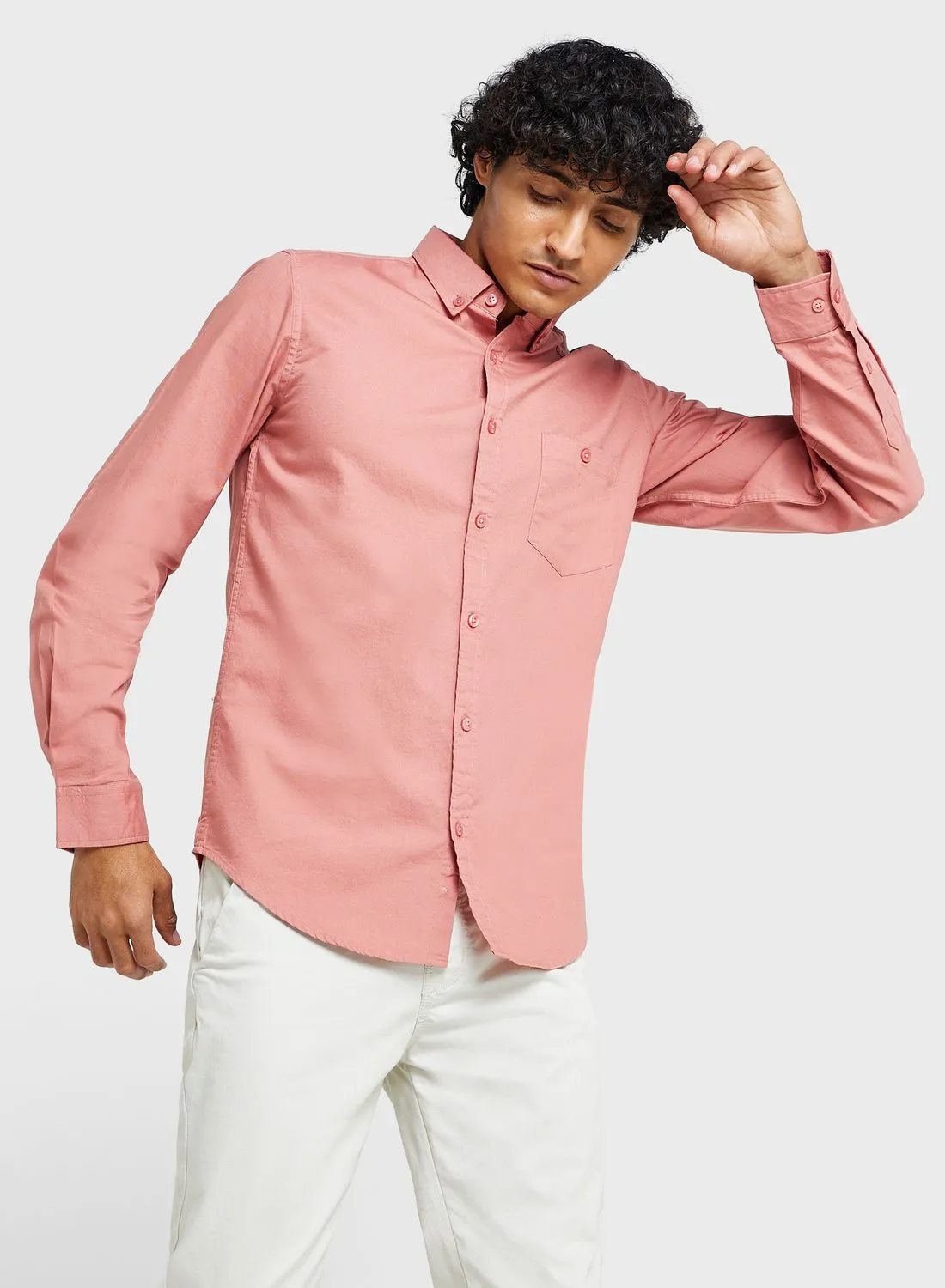 Seventy Five Pure Cotton Casual Single Pocket Shirt