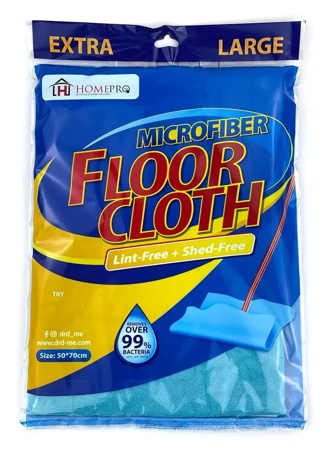 Home Pro HomePro Microfiber Floor Cleaning Cloth, Assorted Color, 70 x 50 cm, Highly Absorbent Lint & Streak Free Multi-Purpose Cleaning Clothes for Kitchens, Bathrooms