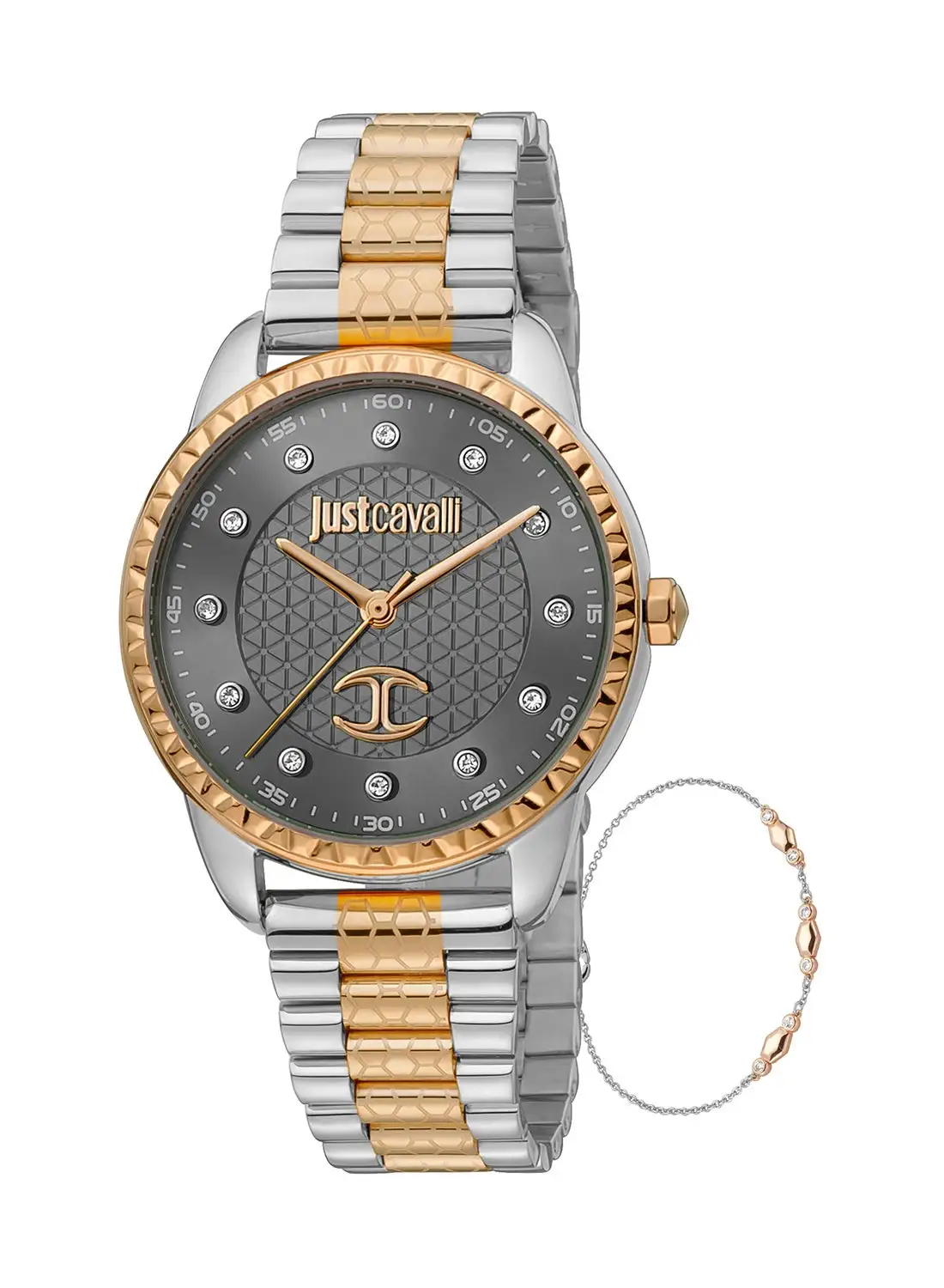 Justcavalli Women's Round Shape Stainless Steel Wrist Watch JC1L176M0095 - 34 Mm