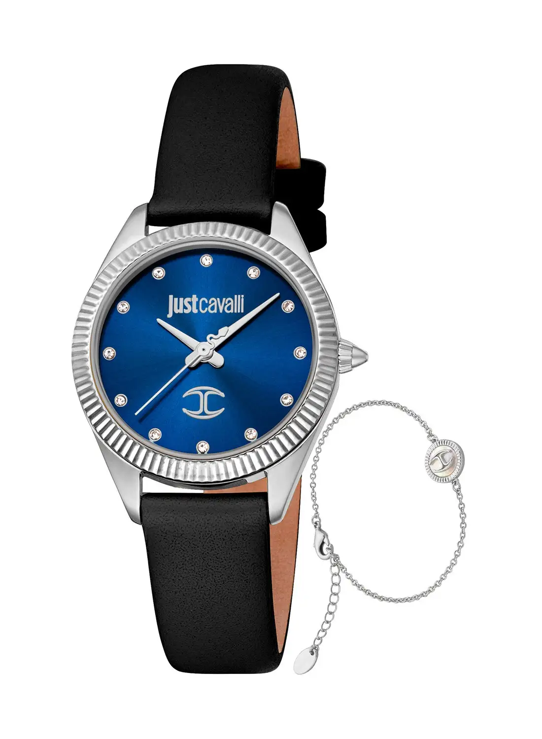 Justcavalli Women's Round Shape Leather Wrist Watch JC1L267L0015 - 30 Mm