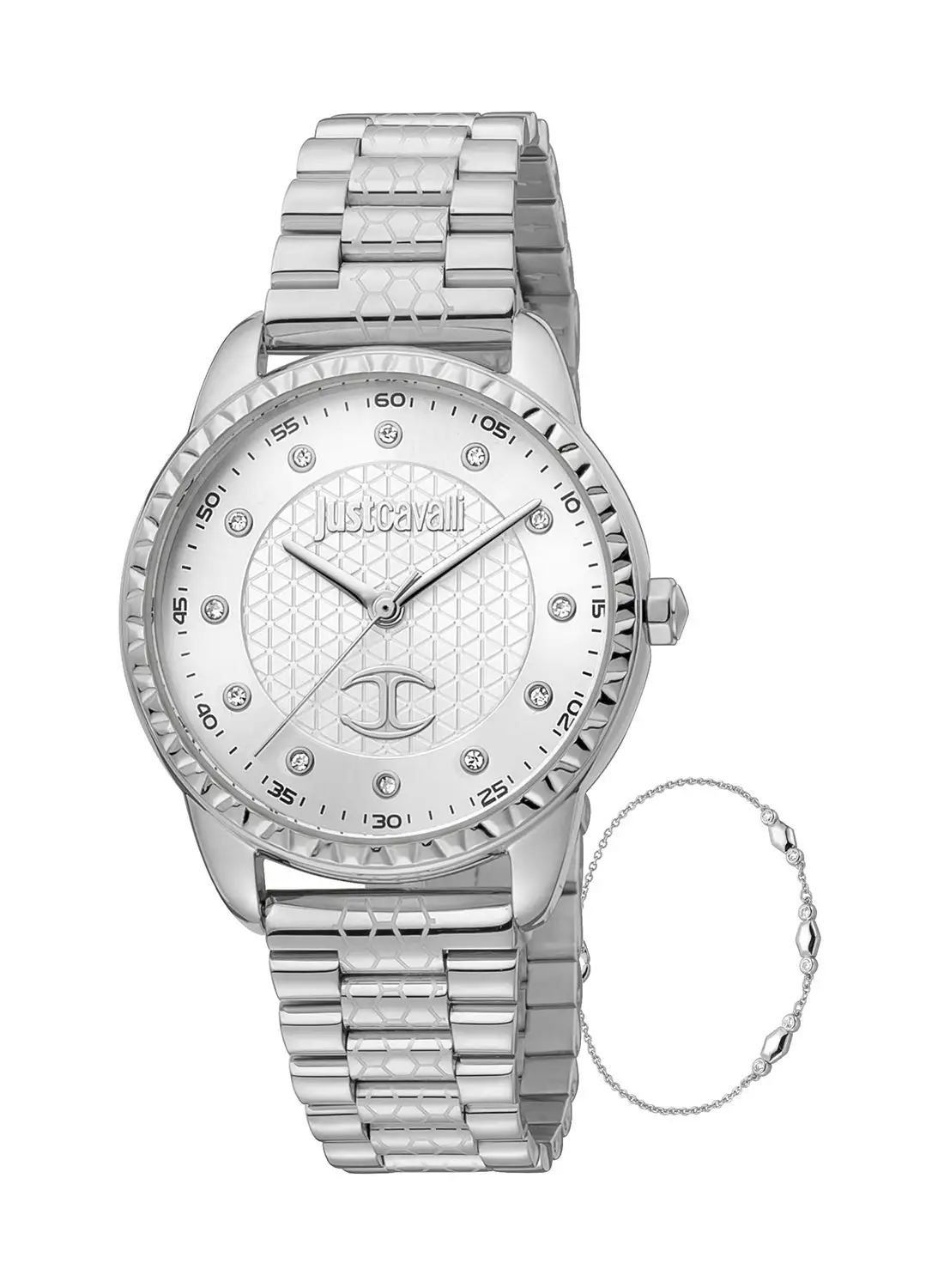 Justcavalli Women's Round Shape Stainless Steel Wrist Watch JC1L176M0045 - 34 Mm