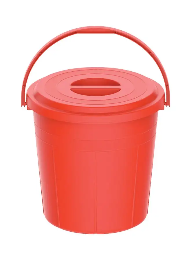 Cosmoplast 5-Liter Round Plastic Bucket With Steel Handle Red