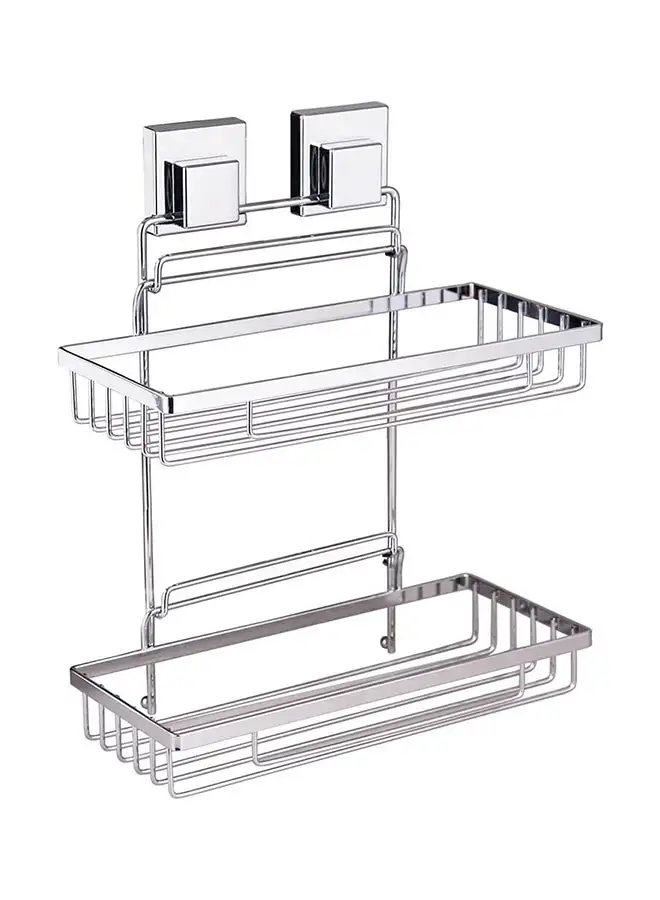 Home Pro Home Pro Stainless Steel Bathroom Rack with 2 Spacious Tiers Rectangular Shape Elevate Your Bathroom Organization With Rust Proof Wall Rack