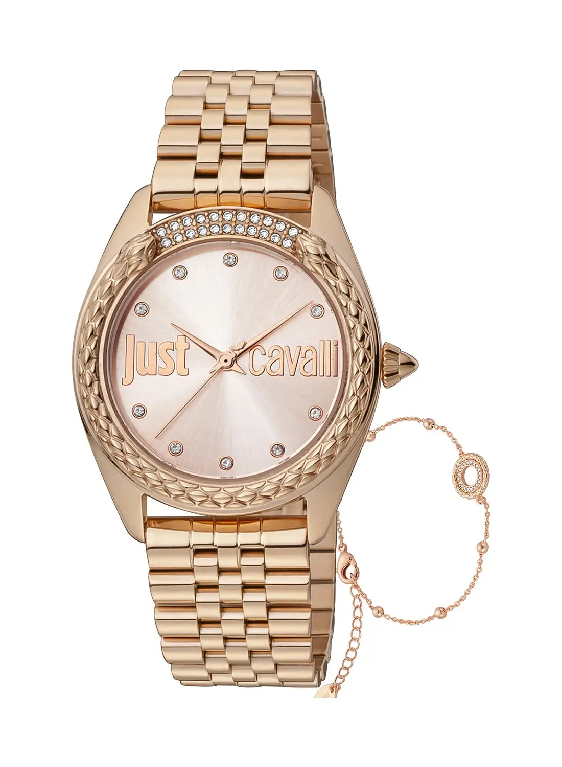 Justcavalli Women's Round Shape Stainless Steel Wrist Watch JC1L195M0085 - 34 Mm