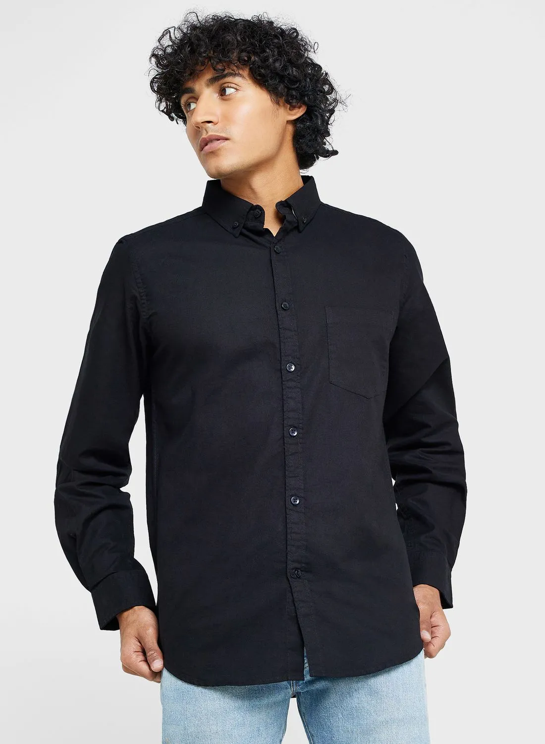 Seventy Five Pure Cotton Casual Single Pocket Shirt