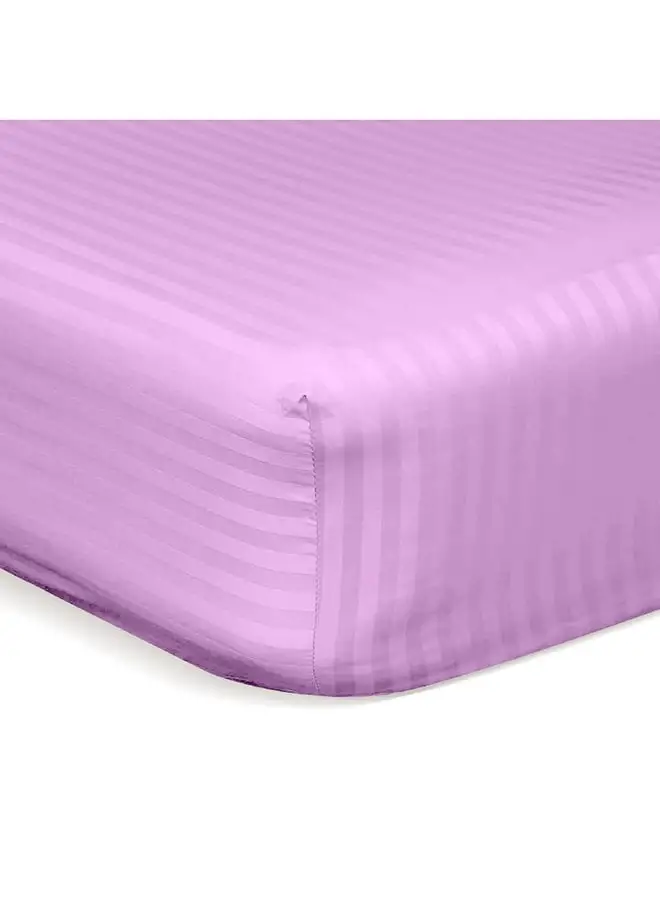 Hotel Linen Klub Hotel Linen Klub Stripe Microfiber  Lilac Fitted Sheet