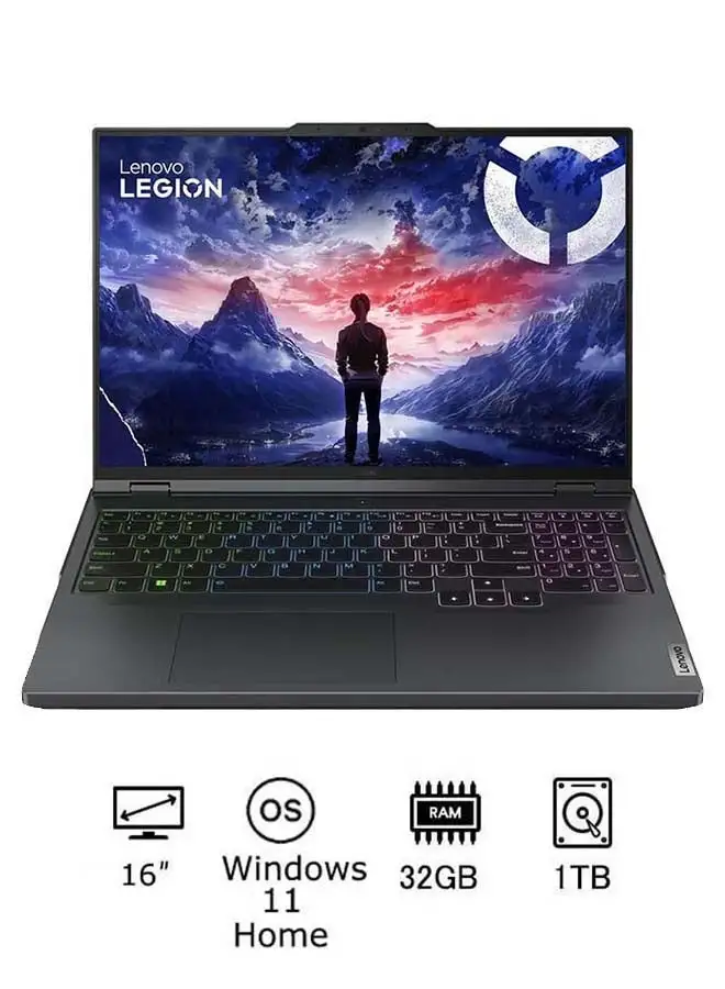 Lenovo Legion Pro 5 Laptop With 16-Inch Display, Core i7-14650HX Processor/32GB RAM/1TB SSD/Intel Iris XE Graphics/Windows 11 English/Arabic Onyx Grey
