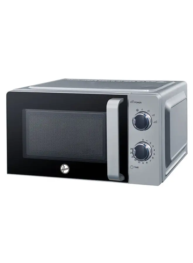 HOOVER Manual Control Microwave Oven, Simple Control Dial, Full Glass Door With Handle 20 L 700 W HMW-M20-S Silver