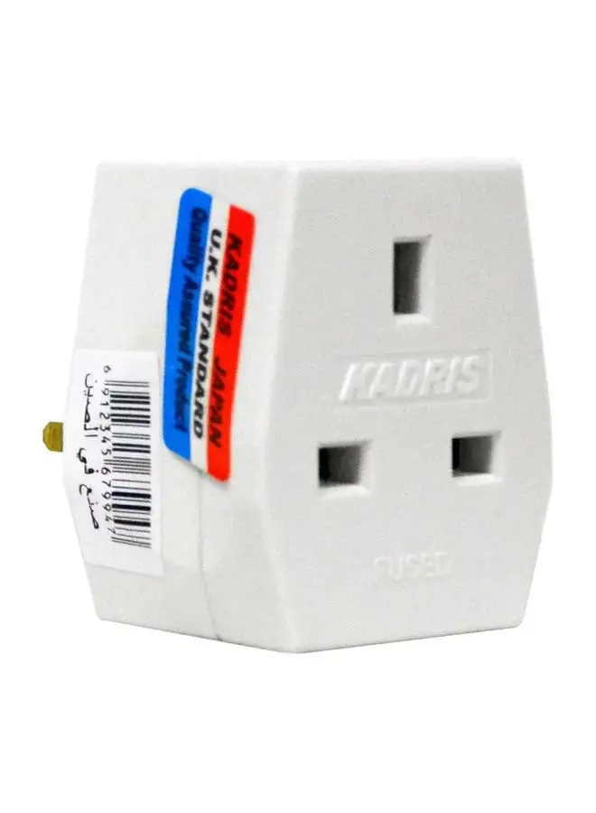 KADRIS UK 3 way type travel Plug Adapter, 3 Pin Power Plug Adapter for UK Plug , Multi Plug