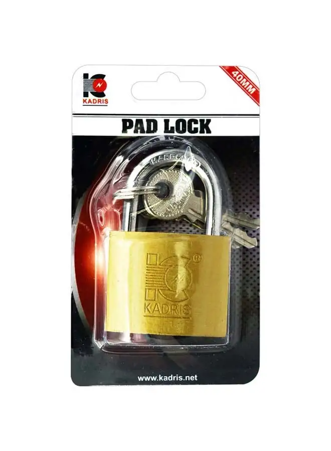 KADRIS Heavy-Duty Security Padlock HA-1428, Weather-Resistant in Solid Brass Lock 40MM - Padlock  shackle with Keys for Sheds, Storage Unit, School, Gym Locker, Fence, Toolbox, Hasp Storage