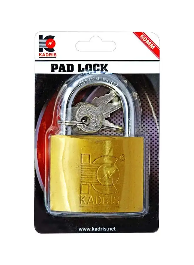 KADRIS Heavy-Duty Security Padlock HA-1430, Weather-Resistant in Solid Brass Lock 60MM - Padlock  shackle with Keys for Sheds, Storage Unit, School, Gym Locker, Fence, Toolbox, Hasp Storage