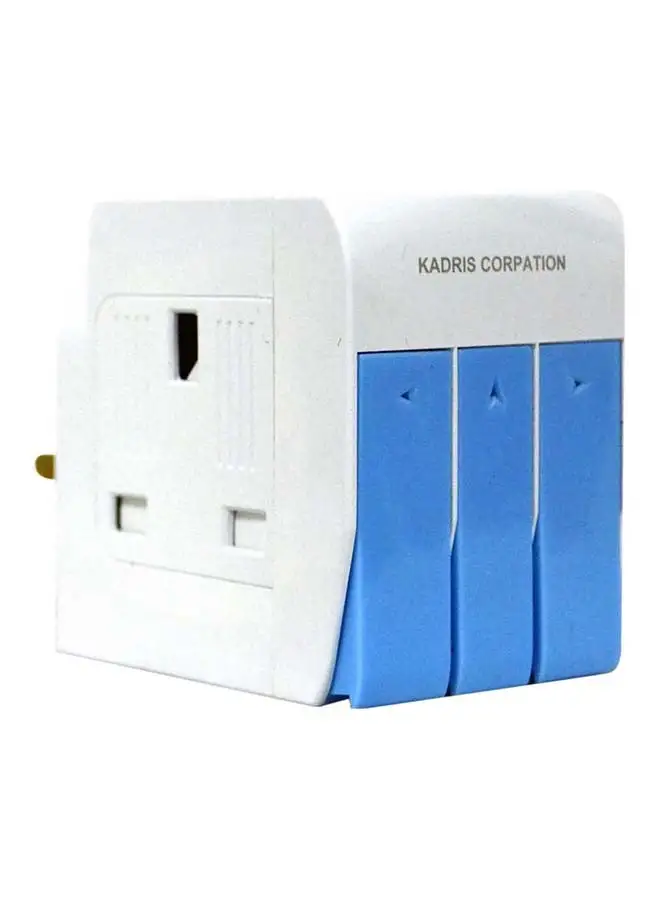 KADRIS ESMA Approved 3Way British Plug Multi Adapter with Individual Color Switches, Fused UK Plug Adaptor